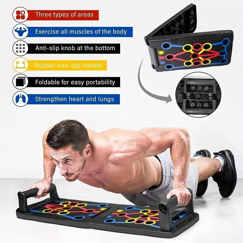 Multi-Function Foldable Push-Up Board 14 in 1 Fitness Workout Train Gym Muscle Strength  Exercise Pushups Training Portable Equipment Home Workouts