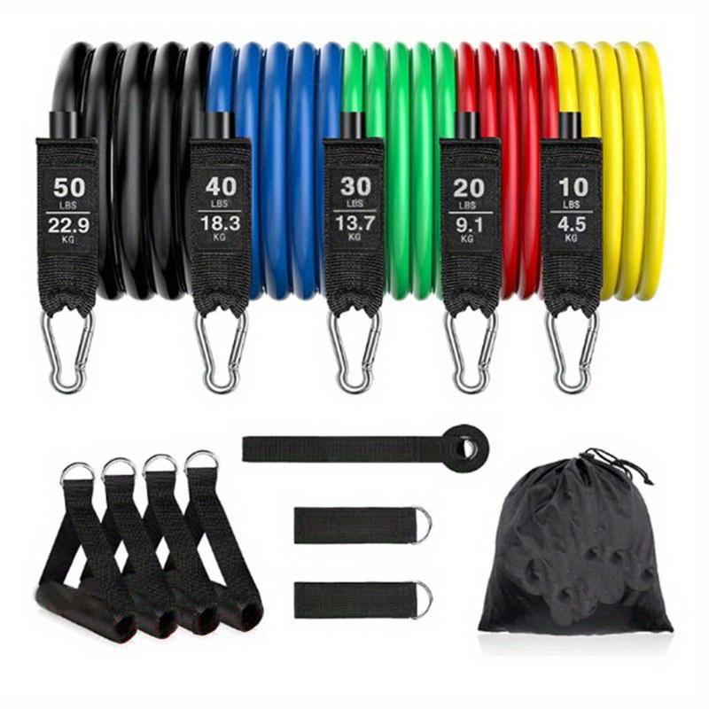 Resistance Band Set, 11pcs set Resistance Band & Storage Bag & Accessories, Fitness Equipment for Home Gym Workout