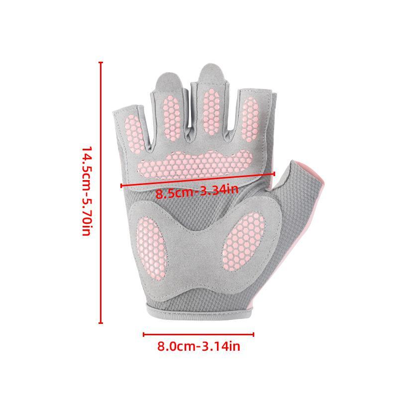 Women's Non-slip Half Finger Cycling Gloves, 1 Pair Breathable Quick Dry Sports Gloves, Comfortable Sports Gloves for Women & Girls