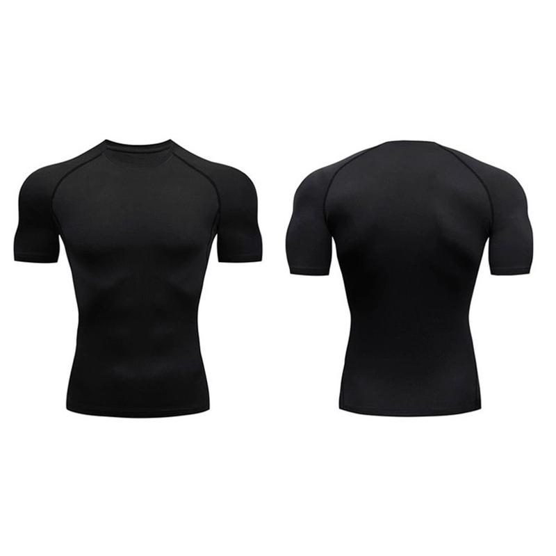 2 Pack Mens Running Compression Shirts Athletic Short Sleeve Summer Tops Sport Gym Outdoor T-shirt