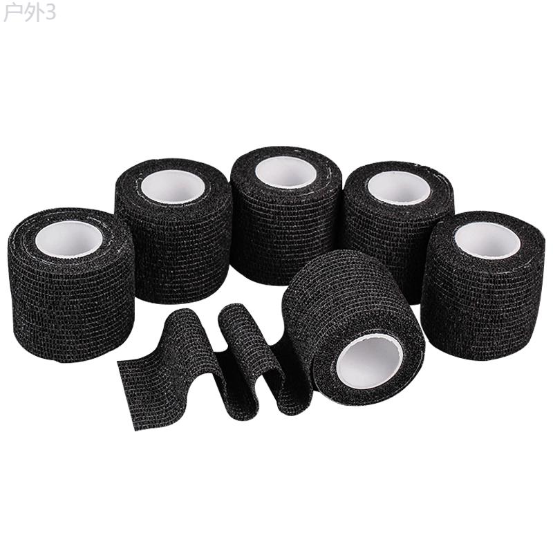 6 12pcs Tattoo Wrap Grip Cover, Self Bandage Rolls Sports Adherent Tape, Self Adhesive Bandage For Tattoo Machine Grip Black, Black Athletic Tape, Cohesive Bandage Wrap