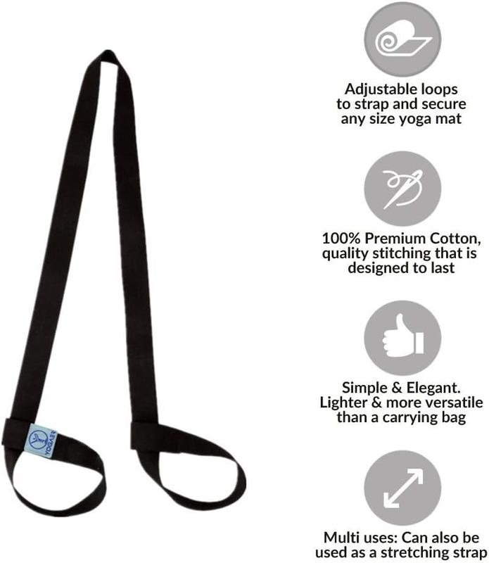 Yoga Mat Carrier Strap, Adjustable Thick Straps Sling for Carrying Large Mats, Stretching Band