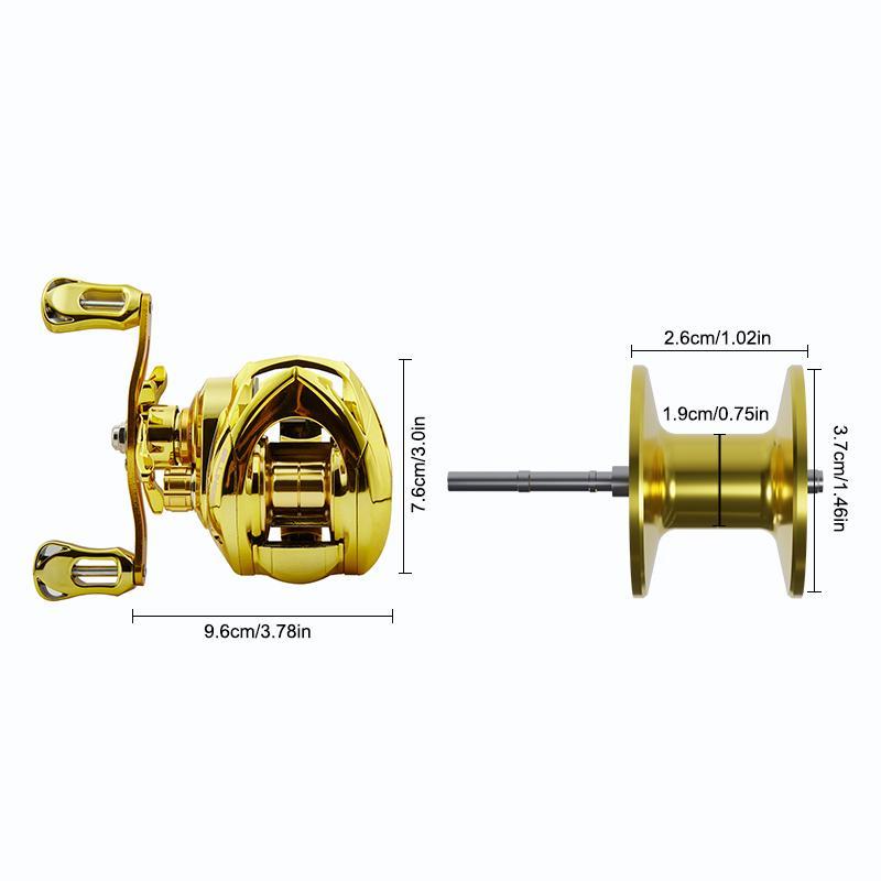 Baitcasting Fishing Reel, High Speed 7.2:1 Gear Ratio Fishing Reel, Magnetic Brake System Fishing Reel, Smooth Casting and Retrieving Experience for Freshwater and Saltwater Fishing, Bait Casters, Fishing Tackle, Fishing Gear