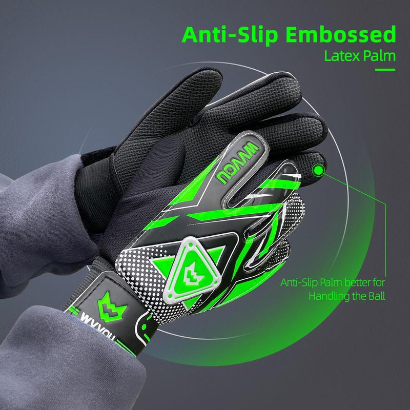 Youth Goalkeeper Gloves, 1 Pair Double Protection Anti-slip Embossed Goalkeeper Gloves, Football Sports Gloves, Eid al-Adha