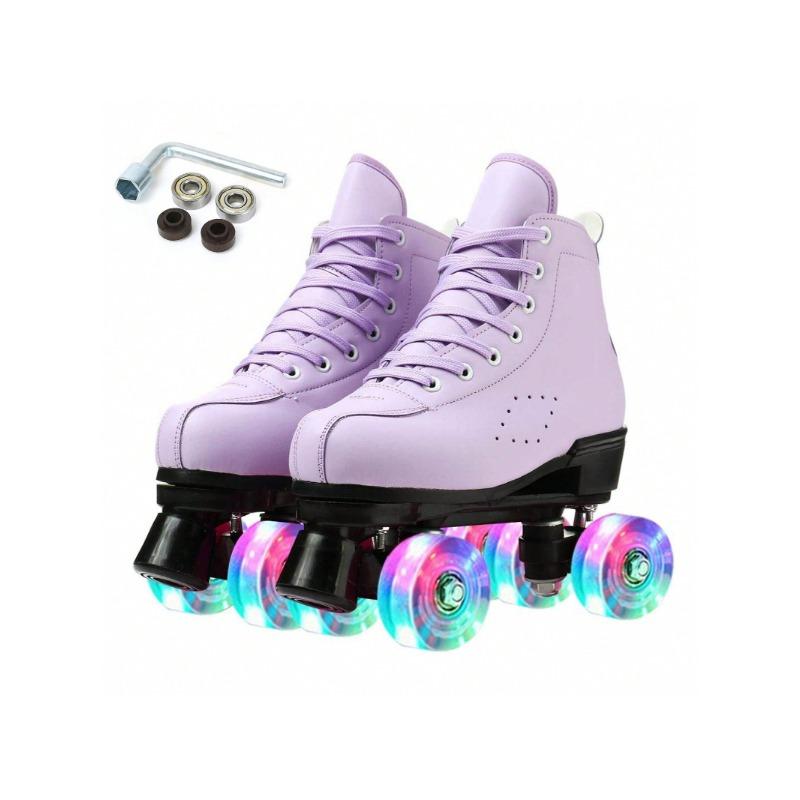 Gets Roller Skates For Women And Men PU Leather High-Top Shoes Classic Double-Row Roller Skates Four-Wheel Roller Skates For Men Girls Unisex