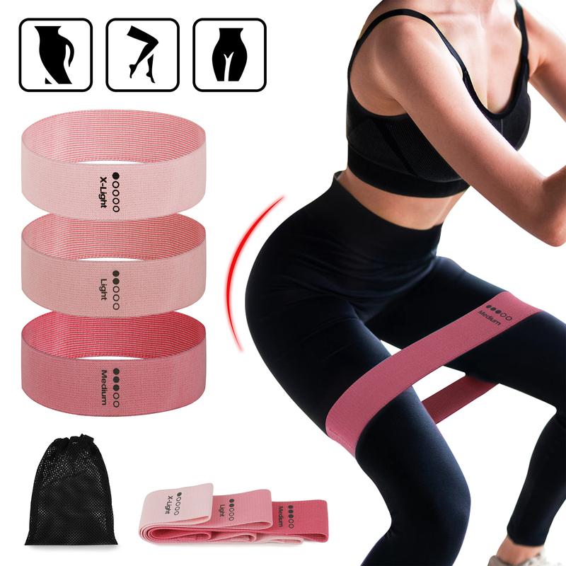 Summer Sports Exercise Resistance Loop Band Set, 3pcs Elastic Squat Resistance Band, Workout Equipment, Yoga Stretch Strap, Leg Trainer, Gym Exercise Equipment for Spring Home Workout, Gymtok