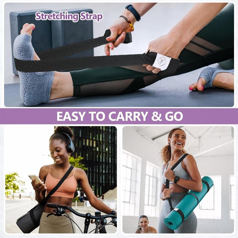 Yoga Mat Carrier Strap, Adjustable Thick Straps Sling for Carrying Large Mats, Stretching Band