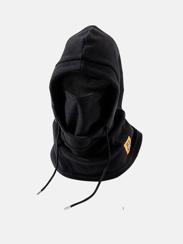 Unisex Solid Color Drawstring Hat, Casual Windproof Warm Winter Hat for Outdoor Sports Cycling Skiing, Fashion Accessories for Fall & Winter