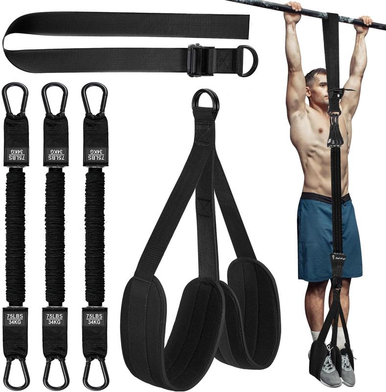 Christmas gift Household Fitness Tension Rope Set Pull Up Assistance Bands, Heavy Duty Resistance Band for Pull Up Bar, Adjustable Weight Size with Fabric Feet Knee Rest,  Strength Training, Patented Pull Up Assist Band tabla para Portable Stretching