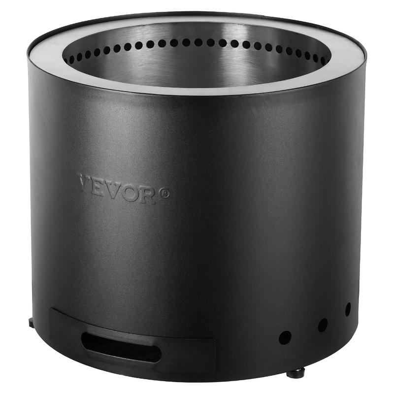 VEVOR Smokeless Fire Pit Stove Bonfire, H: 15.4 in x Dia: 19.3 in ,Wood Burning Fireplaces with Removable Ash Pan, SUS430 Stainless Steel inner Portable Outdoor Firepit, for Outdoor Patio Camping