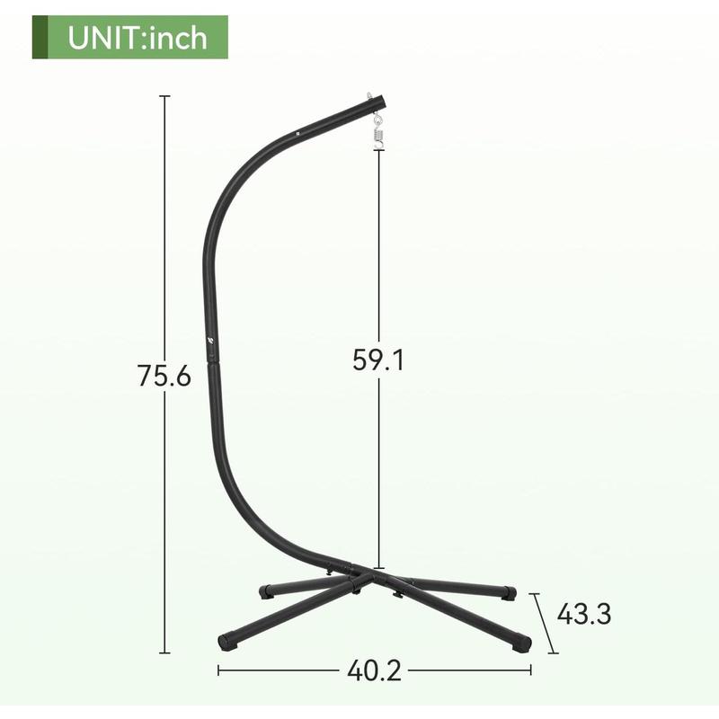 FDW Hammock Chair Stand, Outdoor Solid Steel Heavy Duty Construction for Hanging Hammock, Air Porch Swing - 360 Degree Rotation patio furniture