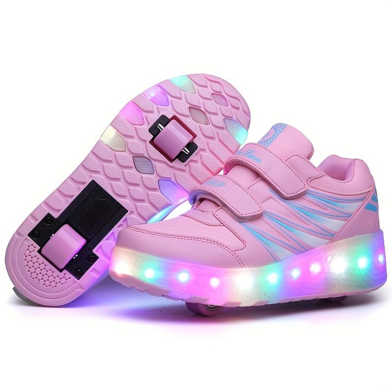 LED Roller Shoes for Kids - Trendy Two-Wheeled Skate Sneakers with Luminous Lights for Boys, Girls, and Teens - Fun and Safe Way to Roll Around