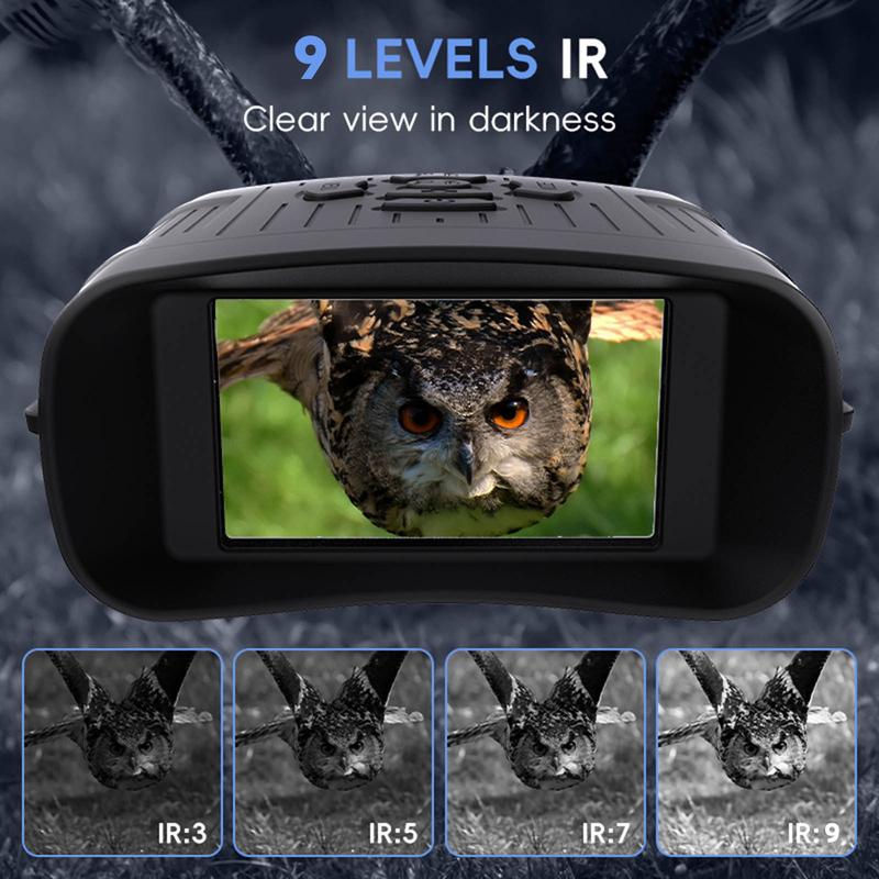 2.7K Night Vision Binoculars  with 32GB TF Card for Photos and Videos, 10X Digital Zoom. Ideal Gift for Outdoor Enthusiasts and Animal Watchers