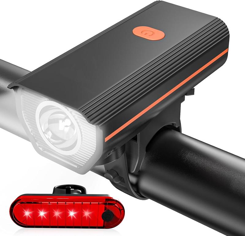 Rechargeable Bike Lights, Ultra Bright Bicycle Lights for Night Riding, Road Mountain Bike Accessories for  Adults - Bike Headlight with Tail Light