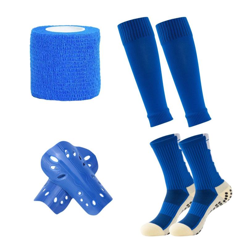 Football Stadium Equipment Set (1 Set), Non-slip Football Socks with Sports Straps, Protective Leg Sleeves, Shin Guards, Soccer Accessories for Men & Women,  Football Kits