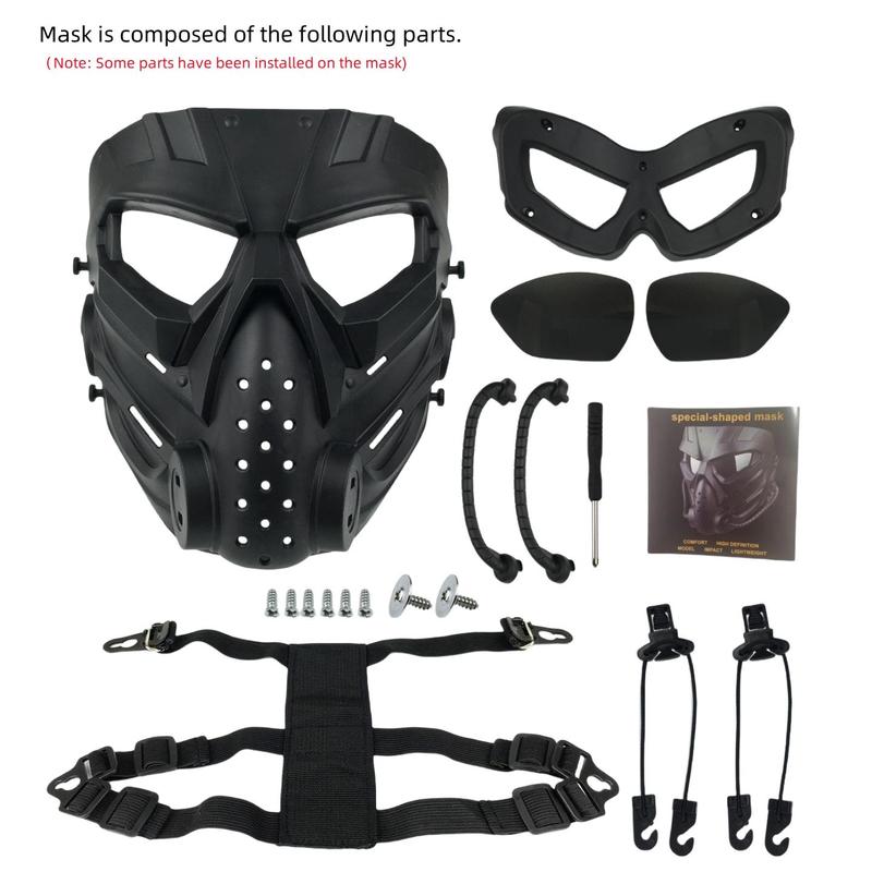 Tactical Mask, 1 Count Full Face Protective Mask with Strap, Tactical Full Face Mask for Shooting Game, Shiesty Mask