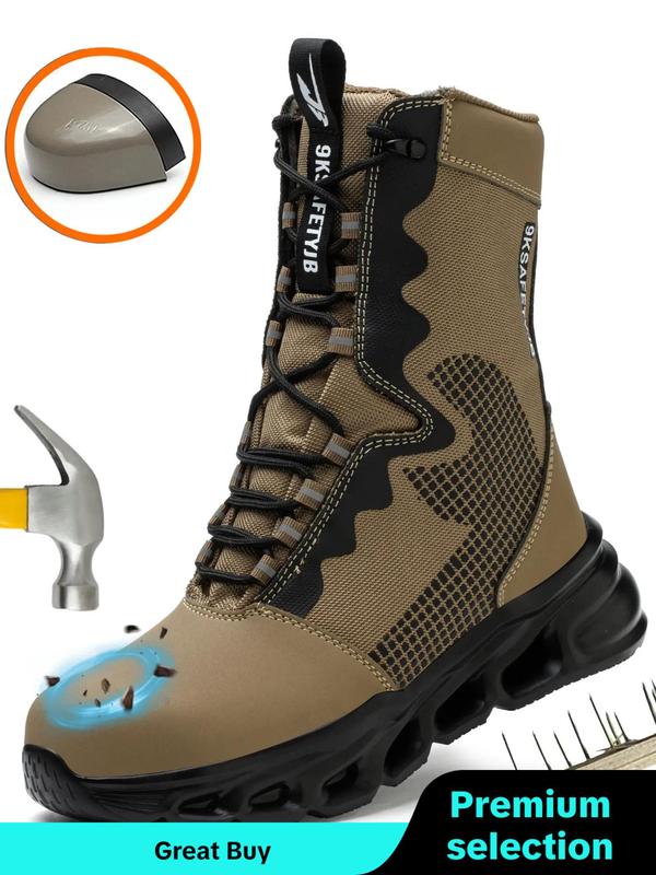 Men's Anti-smashing & Anti-piercing Safety Boots for Outdoor Activities, Comfortable and Fatigue-free Standing Shoes, Outdoor Hiking Shoes