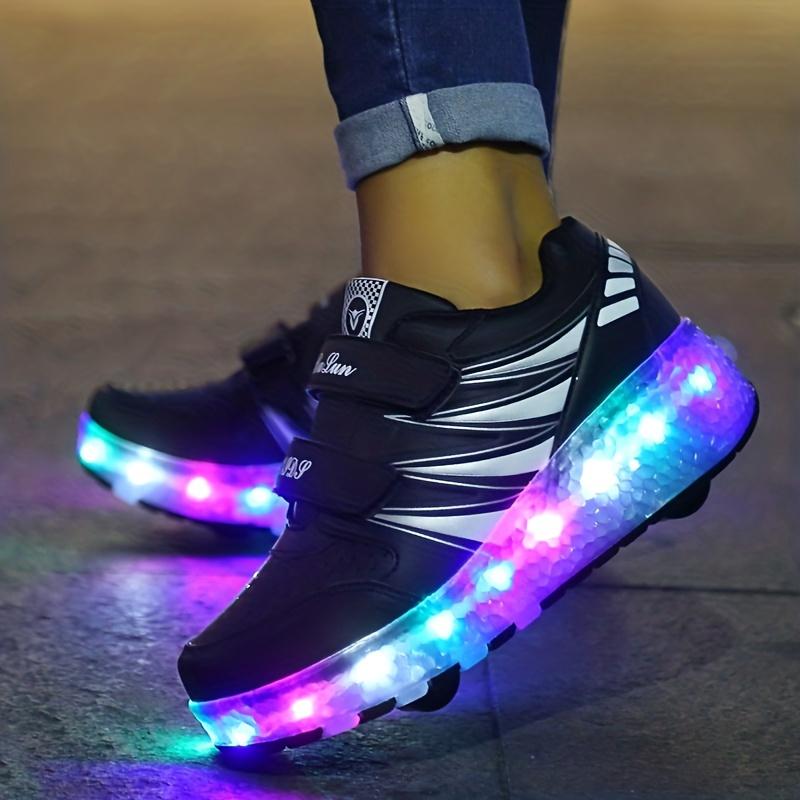 LED Roller Shoes for Kids - Trendy Two-Wheeled Skate Sneakers with Luminous Lights for Boys, Girls, and Teens - Fun and Safe Way to Roll Around