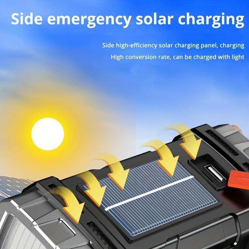 Fast Solar USB Charging LED Camping Light, Waterproof Flashlight, Adjustable Modes, Suitable for Outdoor Travel - Night Walking, Hiking, Fishing and Camping