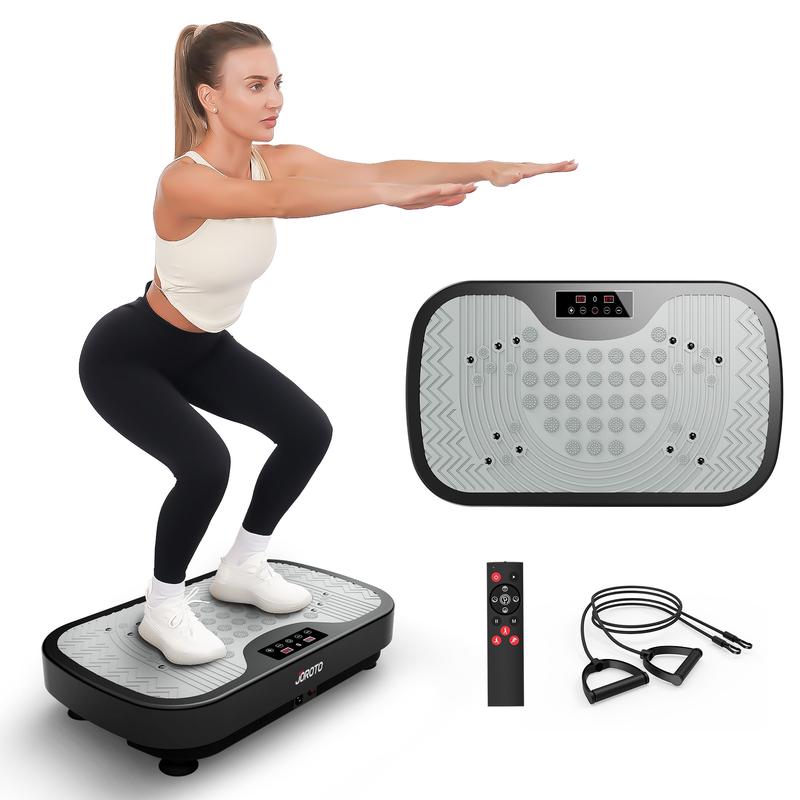 JOROTO  Vibration Plate Gym Machine with Magnet Massage Full Body Fitness Vibration Platform with 2 Resistance Bands and Remote Control Max 330LBS Lymphatic Drainage vibration plate