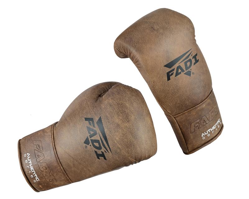 Fadi Sports A2 Lace Boxing Glove in Vintage Brown Matte Cowhide Leather with Pure Latex Mold and EVA Foam Padding - Unisex Adult Gloves