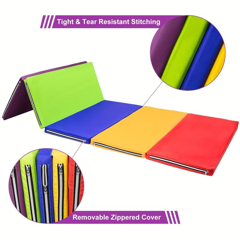 Extra Thick Foldable Tumbling Mat - High-Density Tear-Resistant Gymnastics Mat for Tumbling and Gymnastics - Durable, Portable, and Space-Saving Design for Home, Gym, or Outdoor Use