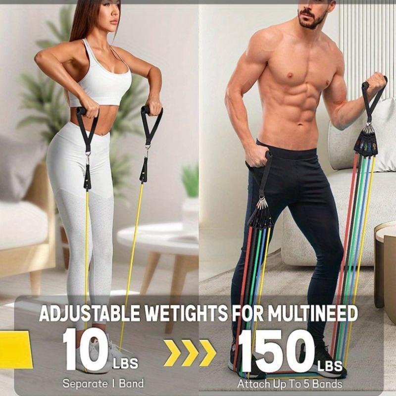 Resistance Band Set, 11pcs set Resistance Band & Storage Bag & Accessories, Fitness Equipment for Home Gym Workout