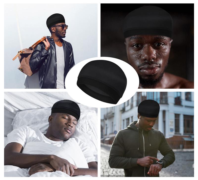 Silky Smooth Durag Bonnet Turban for Sleep, Durags Wave Caps Helmet Liner Cap Running Beanie Cycling Skull Cap for Men Women