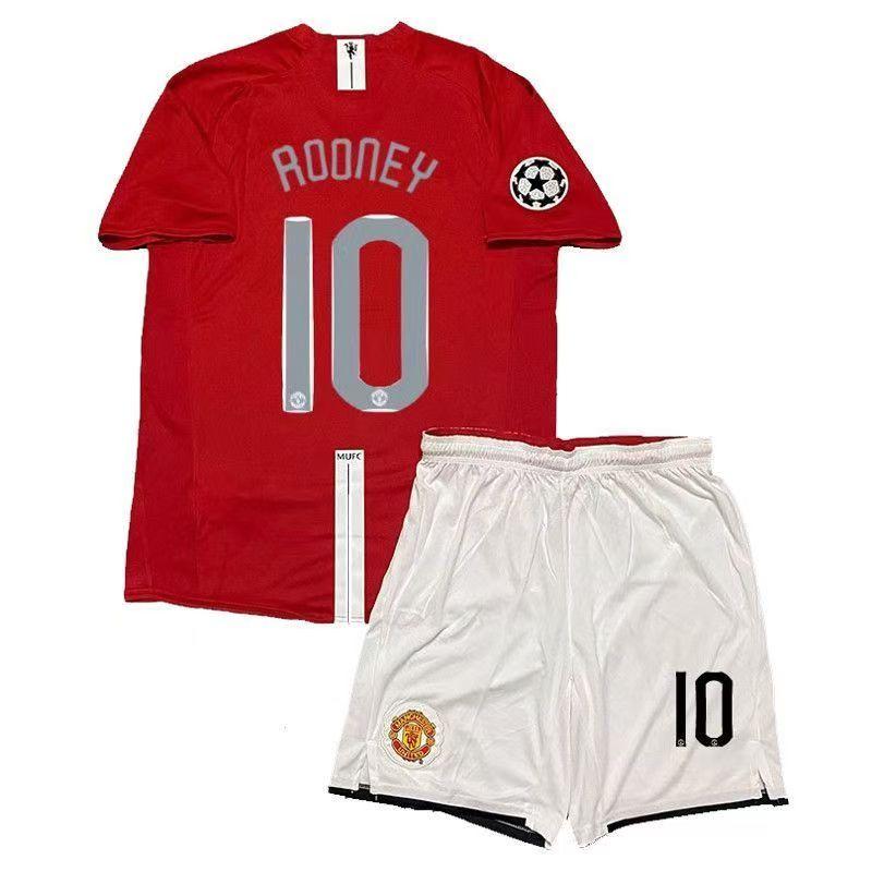 0708 Red Devils throwback jersey Home Champions League edition short-sleeved children's set No. 7 C Ronaldo football jersey Rooney Gigg