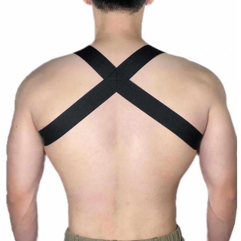 Men's Size S-M Chest Strap, Criss Cross Design Elastic Chest Strap, Sports & Outdoor Clothing Accessories for Gym Workout