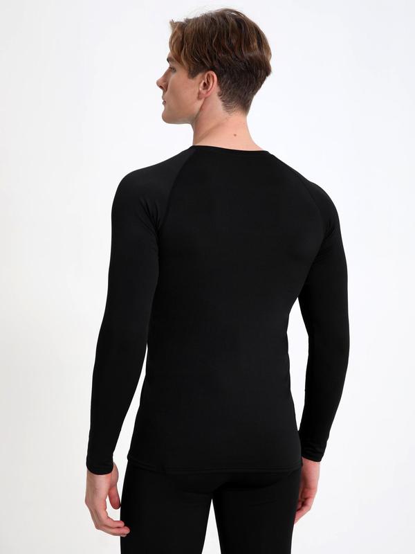 Men's Round Neck Long Sleeve Sports Tee, Sporty Quick Drying Breathable Fitness T-shirt, Men's Sportswear Clothing for Gym Indoor Outdoor Wear