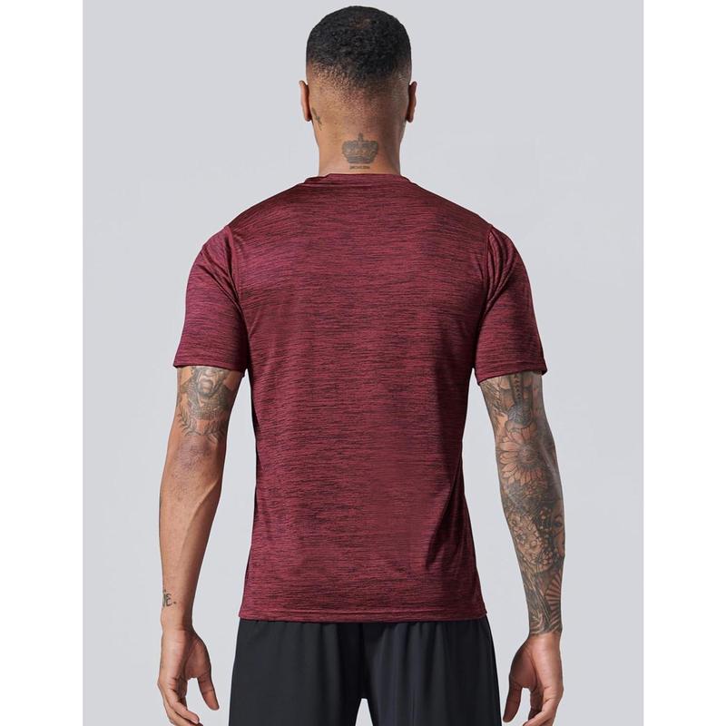 5 Pack Men’s Active Quick Dry Crew Neck T Shirts | Running Gym Workout Short Sleeve Tee Tops Bulk