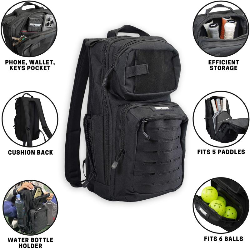 CourtCommander Pickleball Backpack - Fits 5 Paddles