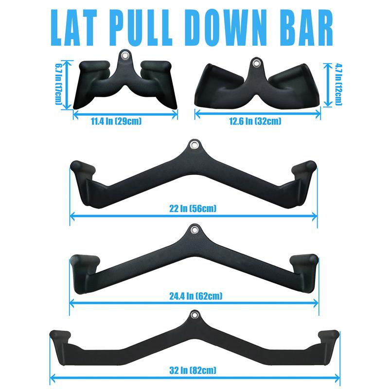 LAT Pulldown Attachments, LAT Bar Cable Machine Attachment,T-bar V-bar, LAT Pull Down Bars, Back Tricep Bar Strength Training Handle for Home Gym Fitness