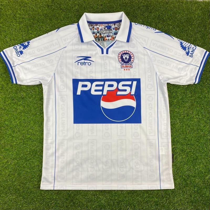 CD Olimpia (Soccer Jersey Honduras), Camisa de Futbol Retro 2000 (LOOSE FIT), Original Menswear Cotton Streetwear Polyester Shortsleeve Top Jersey