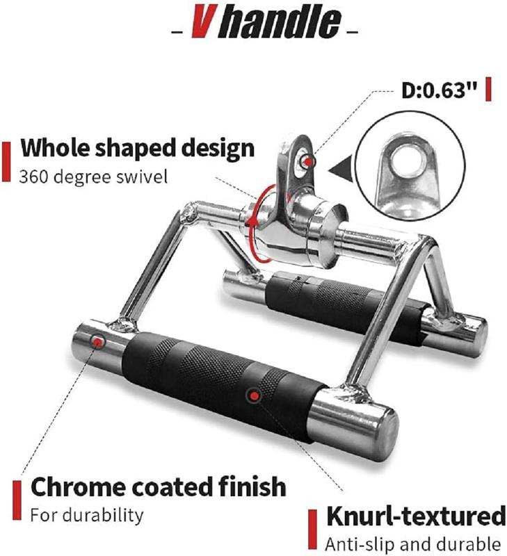 IFAST LAT PullDown Cable Machine Attachment Set with V Shaped Bar, Straight Rotating Bar and Tricep Rope fitness Adjustable LAT Pull-Down bar