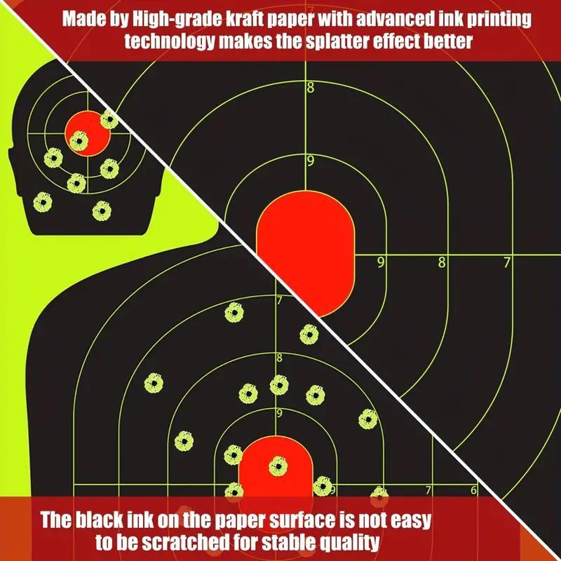 Shooting Target Paper, 10 20 30pcs Glow in The Dark Splash Target Paper, Hunting Training Practice Target Paper, Outdoor Shooting Game Supplies