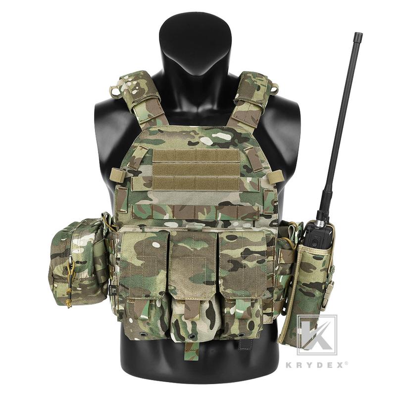 KRYDEX LBT-6094A Plate Carrier Molle Tactical Body Armor Combat Vest With Triple  Pouch & Radio Pouch & General Purpose Utility Pouches tactical vest