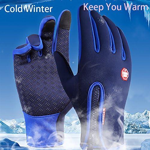 Winter Gloves Touch Screen Warm Gloves Cold Weather Windproof Cycling Driving Riding  Telefingers Thermal Gloves Non-Slip  Gel Adjustable Full Finger Mittens