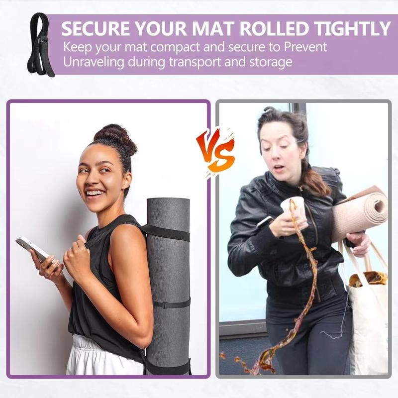 Yoga Mat Carrier Strap, Adjustable Thick Straps Sling for Carrying Large Mats, Stretching Band