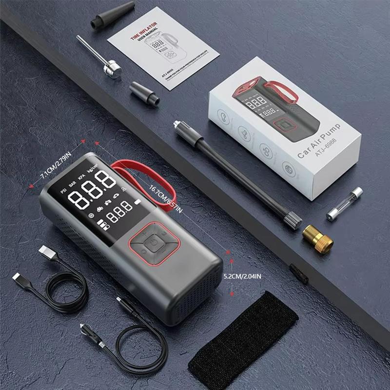 Portable Car Tire Inflator Pump, 150PSI Air Compressor, Car, Motorcycle, Bicycle Tire Inflator, Bike Pump, Spherical Fast Inflator