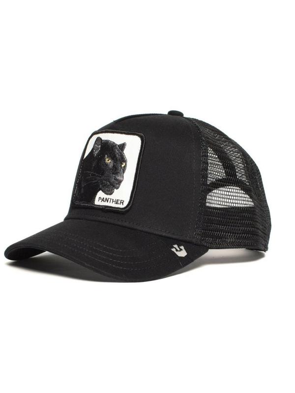 Cartoon Black Panther Patched Design Hollow Out Baseball Cap, Casual Outdoor Sports Hat for Men & Women, Breathable Mesh Trucker Cap, Gym Clothing