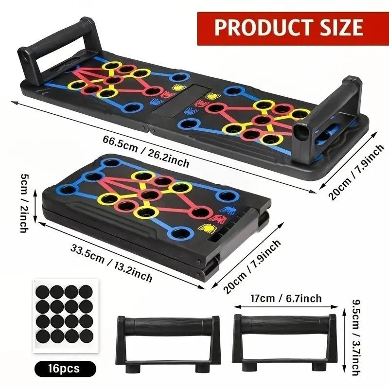 Multi-Function Foldable Push-Up Board 14 in 1 Fitness Workout Train Gym Muscle Strength  Exercise Pushups Training Portable Equipment Home Workouts