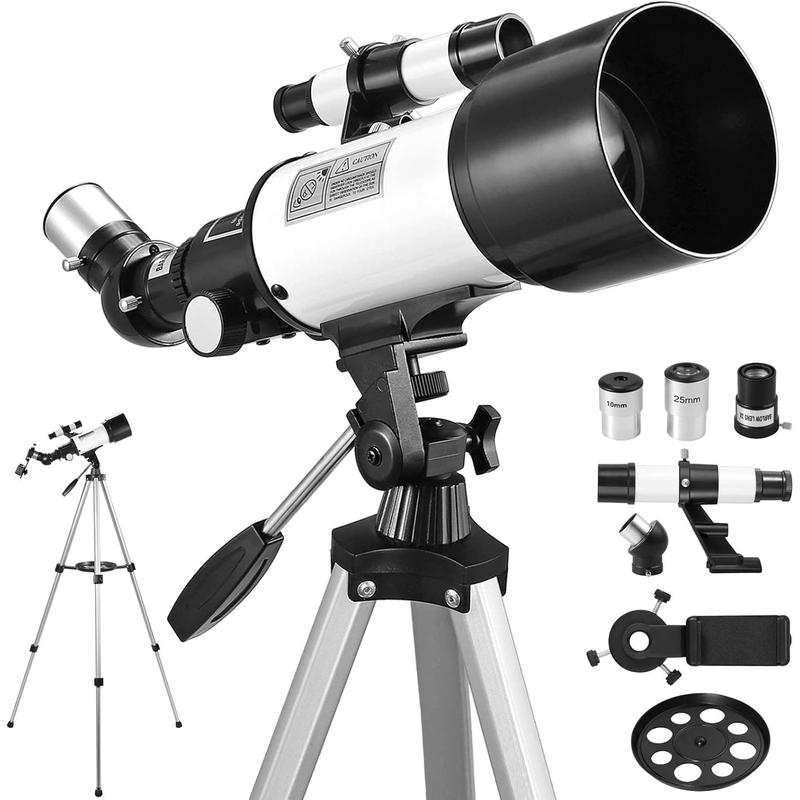 VINTEAM Phone Telescope for Beginners, 70mm Aperture 400mm Astronomical Refractor Telescope with Fully Multi-Coated Optics, Portable Tripod Phone Adapter to Observe Moon and Landscape Mother's Day Gift