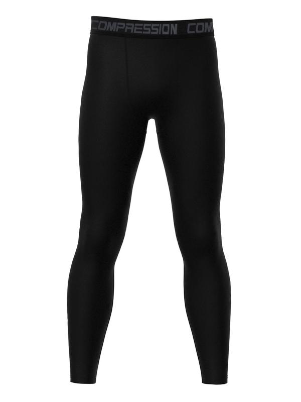 Men's Quick Drying Compression Tights, Black Pro Tights, Medium Stretch Sports Tummy Control Leggings, Gym Clothes, Letter Graphic Sports Pants for Gym Workout, Men's Sportswear & Activewear, Fall Outfits 2024, Gym Clothing, Gym Clothes