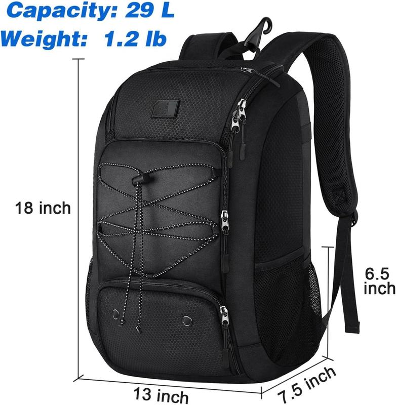 Baseball Backpack, Softball Bat Bag with Shoes Compartment for Youth, Boys and Adult, Lightweight Baseball Bag with Fence Hook Hold TBall Bat, Batting Mitten, , Caps, Teeball Gear