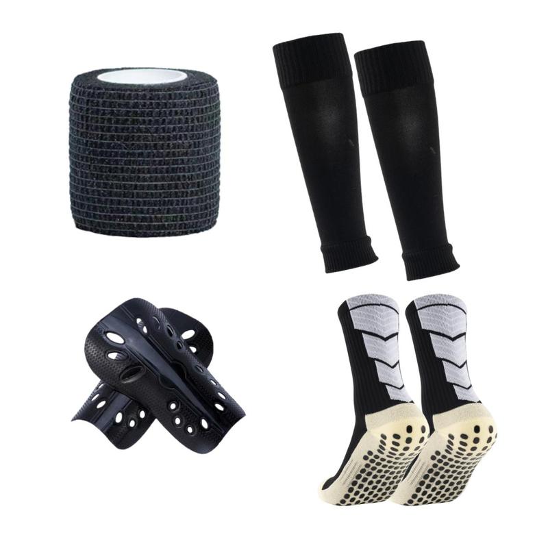 Football Stadium Equipment Set (1 Set), Non-slip Football Socks with Sports Straps, Protective Leg Sleeves, Shin Guards, Soccer Accessories for Men & Women,  Football Kits