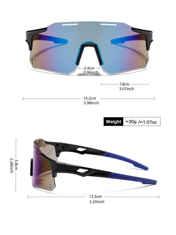 Unisex Sporty Flat Top Frame Sunglasses, Trendy Casual Cycling Glasses, Fashion Accessories for Outdoor Activities