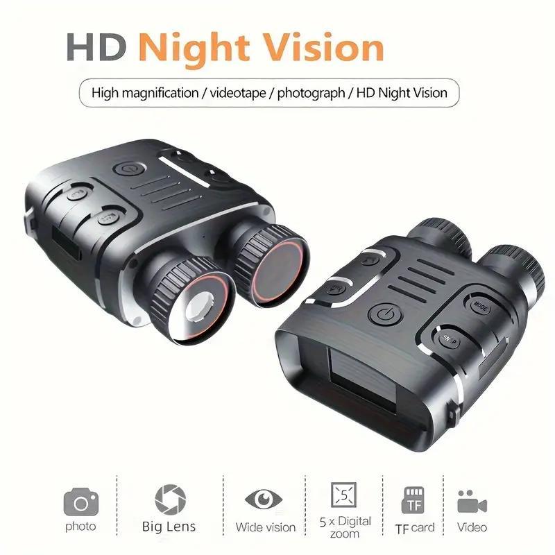 5X Digital Zoom Night Vision Binoculars, 1 Box Rechargeable Binoculars with Storage Card & Accessories, Outdoor Binoculars for Hiking, Camping, Travel