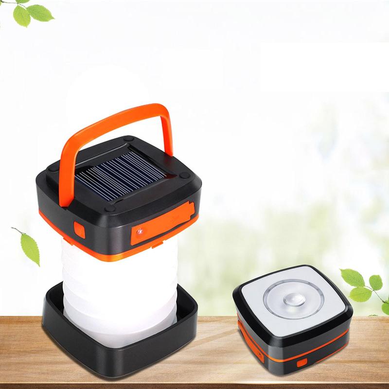 Foldable Solar Powered Camping Light, USB Rechargeable Waterproof Camping Lamp, Portable Outdoor Light for Camping, Hiking, Fishing, Outdoor, Christmas Gift